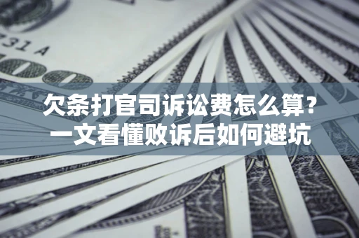 武汉欠条打官司诉讼费怎么算？一文看懂败诉后如何避坑